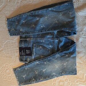 Gap True Skinny Light Indigo Floral Print Denim Jeans Size 2/26p